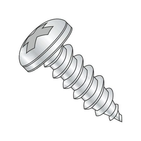 Newport Fasteners Sheet Metal Screw, #14 x 3-1/2 in, Zinc Plated Steel Pan Head Phillips Drive, 800 PK 890531-800